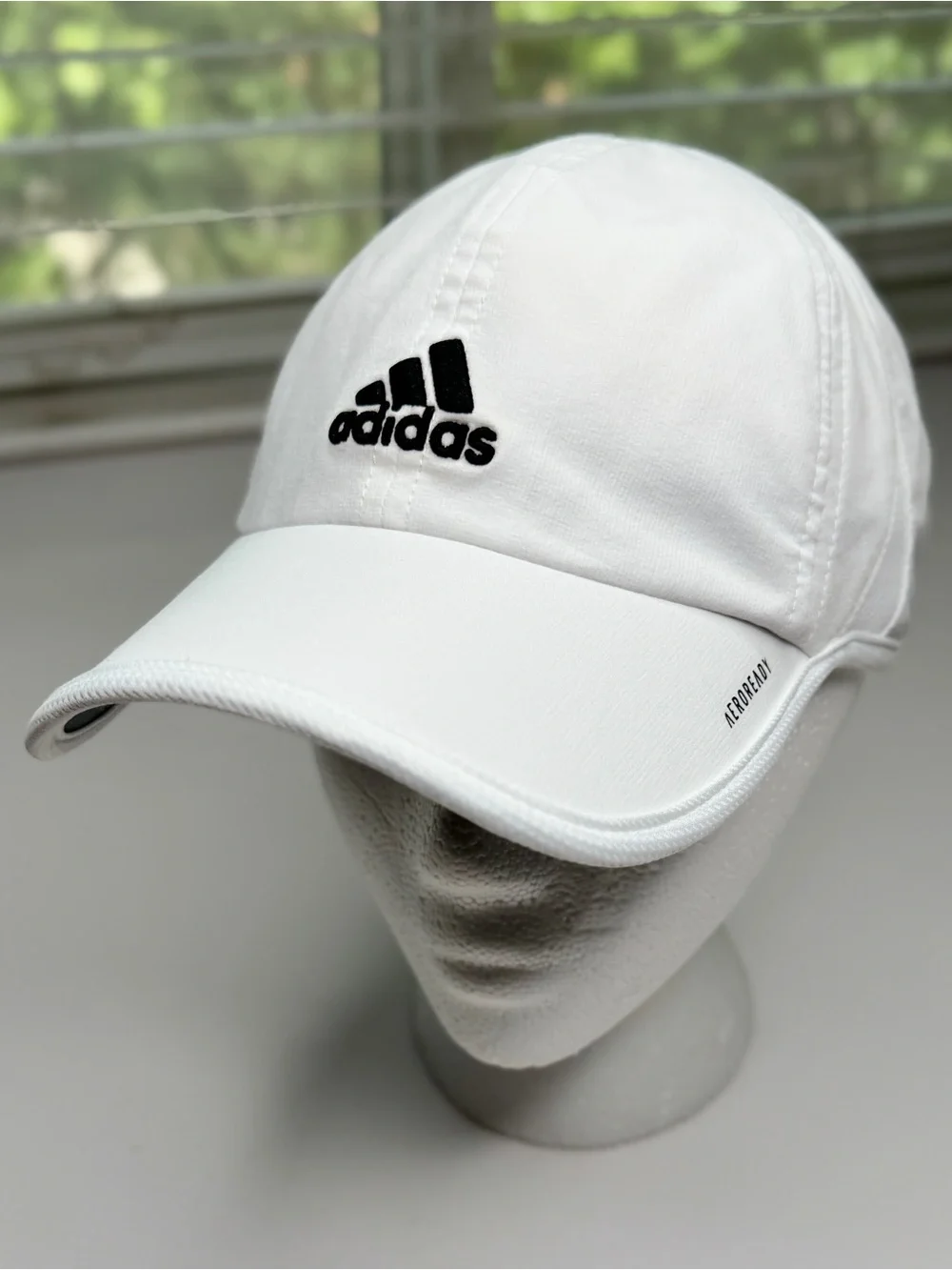 Adidas 3 Stripes Aeroready Strapback Hat White One Size Embroidered